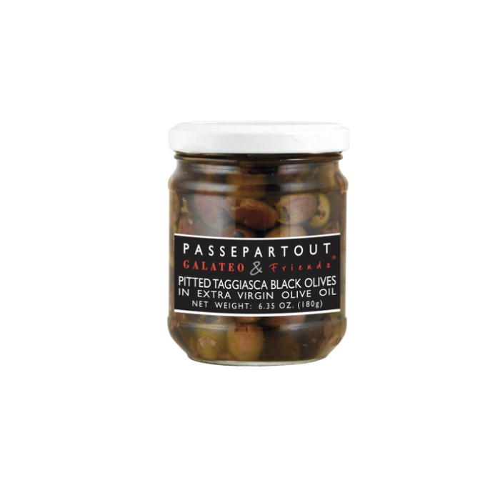 PITTED BLACK OLIVES TAGGIASCA in OIL (180g)