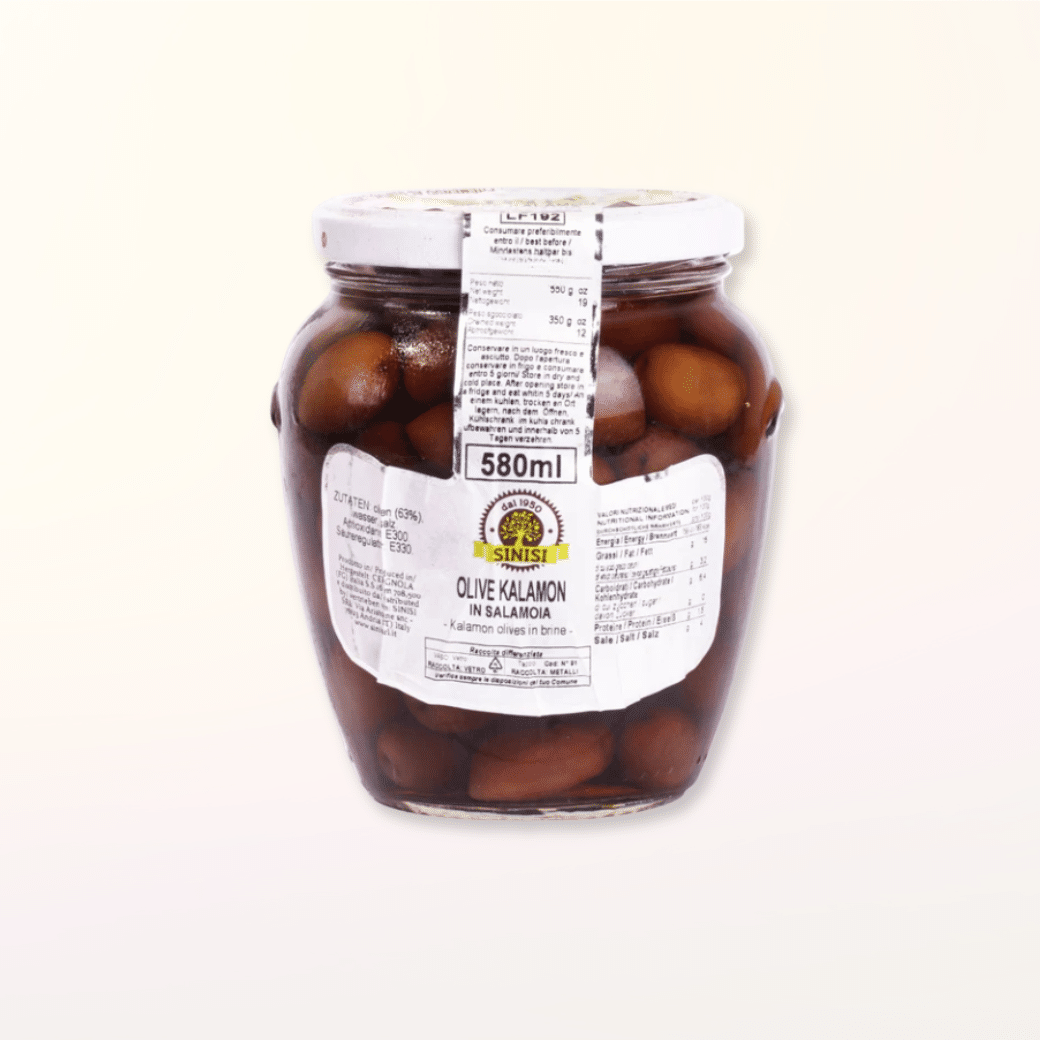Kalamata Olives Pitted in Brine 580ml | Premium Food Thailand